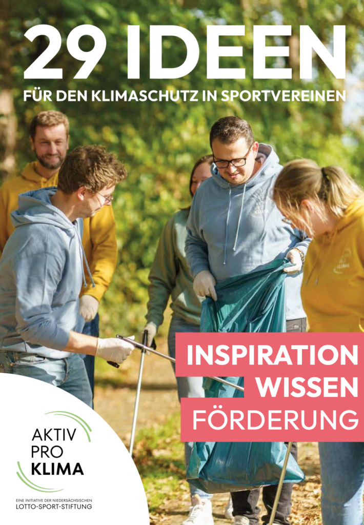 Werbeplakat zu "29 Ideen für den Klimaschutz in Sportvereinen"