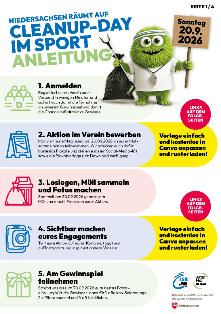 Anleitung zum Cleanup-Day im Sport